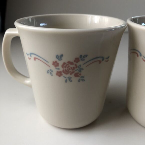 Corning Cups ~ USA ~ Floral ~ Blue And Pink Flower Ribbon ~ Delicate Timeless - Picture 10 of 10